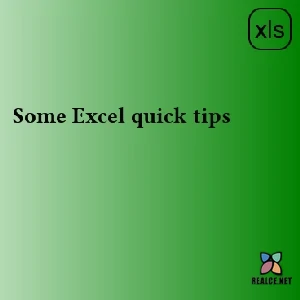 realce.net-Some Excel quick tips
