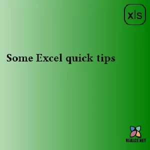 realce.net-Some Excel quick tips